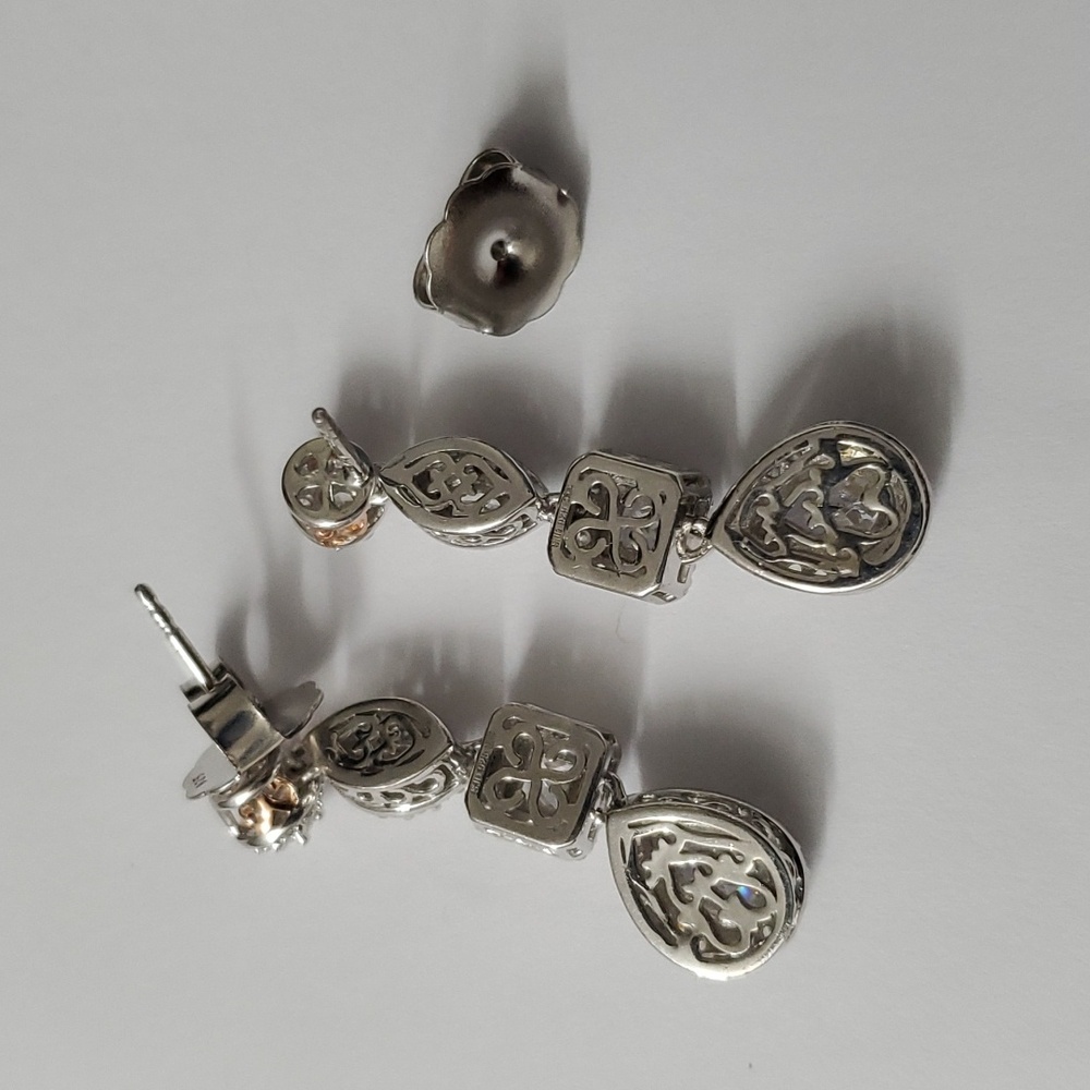 Sterling Silver 925 Solitaire Dangle Earrings - image 5